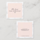 Moderne Technik aus weißem Marmor und rot-rosa Nag Quadratische Visitenkarte (Vorne/Hinten)