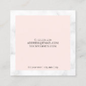 Moderne Technik aus weißem Marmor und rot-rosa Nag Quadratische Visitenkarte (Rückseite)