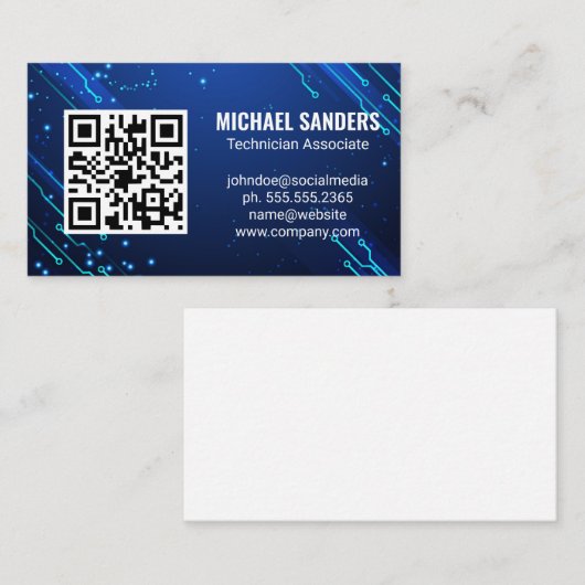 Moderne Technik | Blue Computer Nodes Visitenkarte (Vorne/Hinten)