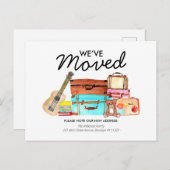 Moderne Technik: Niedliches Gepäckband in Aquarell Ankündigungspostkarte (Vorne/Hinten)