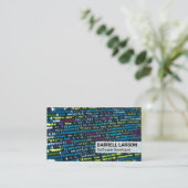 Moderne Technik | Programmiercode Visitenkarte (Stehend Vorderseite)