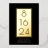 Moderne Technik Save the Date Ihr goldenes Datum Folieneinladung (Vorderseite)