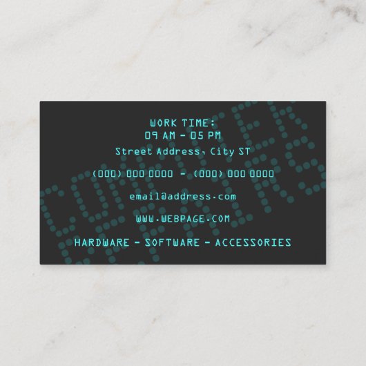 Moderne Technik Visitenkarte (Rückseite)
