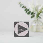 Moderne, technisch , abgerundete Cover-Graue Bearb Quadratische Visitenkarte (Stehend Vorderseite)