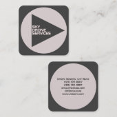 Moderne, technisch , abgerundete Cover-Graue Bearb Quadratische Visitenkarte (Vorne/Hinten)