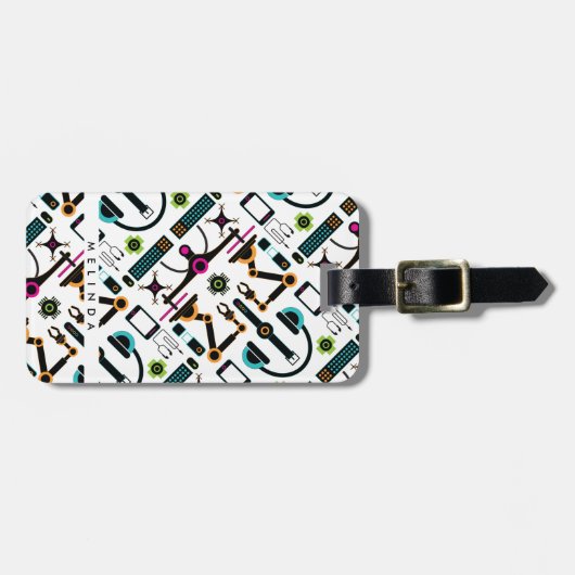 Moderne Technologie-Objekte und Muster-Lugg Gepäckanhänger (Vorderseite horizontal)