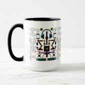 Moderne Technologieobjekte und Ausstattungsmuster Tasse (Links)