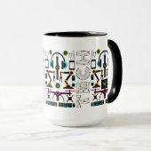 Moderne Technologieobjekte und Ausstattungsmuster Tasse (VorderseiteRechts)