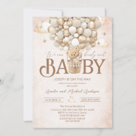 Moderne Teddy Bär Aquarell BabyduscheEinladung Einladung