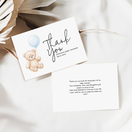 Moderne Teddy Bear Baby Dusche Budget Vielen Dank Mitteilungskarte