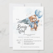 Moderne Teddy Bear Baby Shower Einladung (Vorderseite)