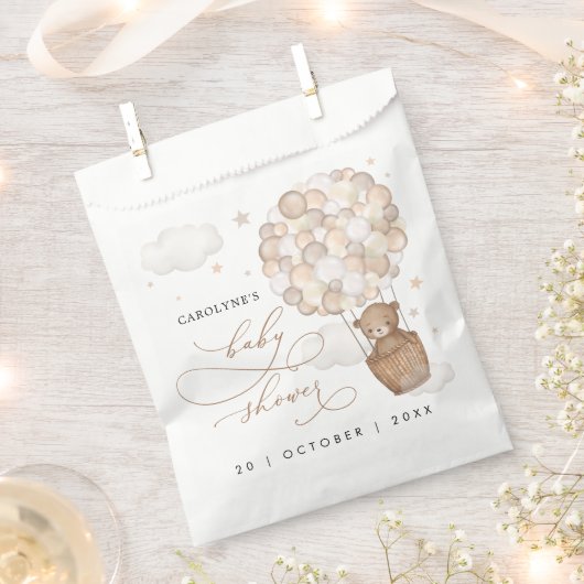 Moderne Teddy Bear Hot Air Ballon Babydusche Geschenktütchen (Ausgeschnitten)