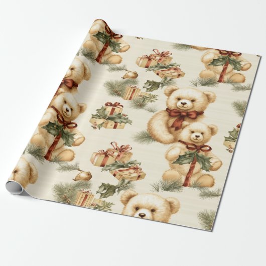 Moderne Teddy Bears Geschenkpapier (Ungerollt)