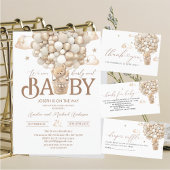 Moderne Teddybär Aquarell Babydusche Einladung