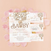 Moderne Teddybär Aquarell Babydusche Einladung