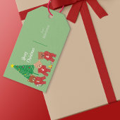 Moderne Teddybären in Weihnachten Pajamas mit Bäum Geschenkanhänger