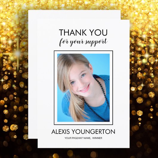 Moderne Tee Miss Pageant Vielen Dank Foto White Dankeskarte