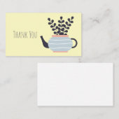 Moderne Teekanne mit Pflanze in Pastelltönen Mitteilungskarte (Vorne/Hinten)