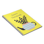 Moderne Teekanne mit Pflanze in Pastelltönen Notizblock (Rechte Seite)