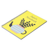 Moderne Teekanne mit Pflanze in Pastelltönen Notizblock (Linke Seite)