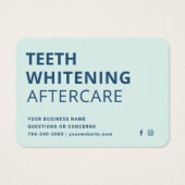 Moderne Teeth Whitening Aftercare Instruction Card (Vorderseite)