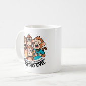 Moderne Teile Kein Böses-Affe-Grafik Kaffeetasse (Vorderseite Links)