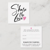 Moderne teilen sich die Liebe Schrift Typografie S Empfehlungskarte (Vorne/Hinten)