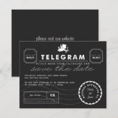 Moderne Telegramm-Karte Save the Date (Vorne/Hinten)