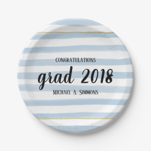 Moderne Teller aus Abschluss und Blauer Streifen