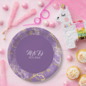 Moderne Teller aus Gold und Lila Marmor (Party)