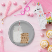 Moderne Teller für Milch und Cookies (Party)