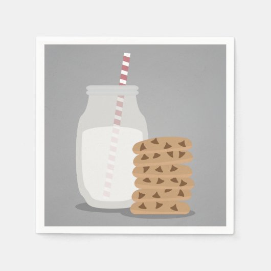 Moderne Teller für Milch und Cookies Serviette (Vorderseite)