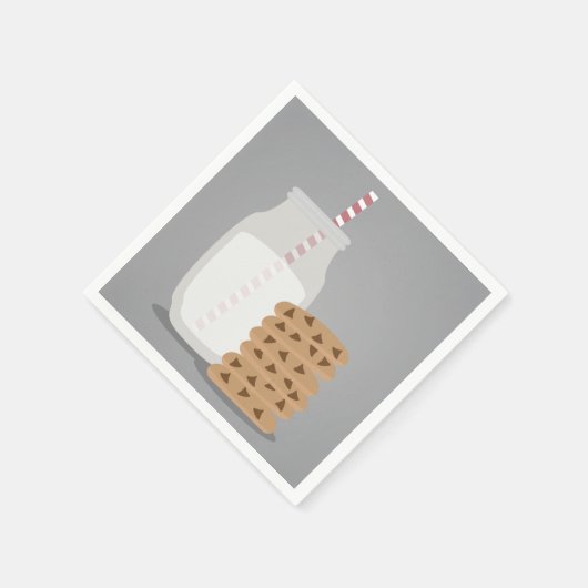 Moderne Teller für Milch und Cookies Serviette (Ecke)