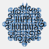 Moderne Template Begleiter Liebhaber Blue kariert Ornament Karte (Rückseite)