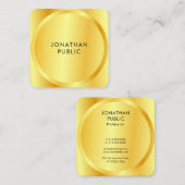 Moderne Template Custom Imitats Gold Metallic Look Quadratische Visitenkarte (Vorne/Hinten)