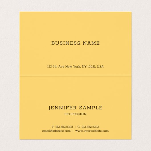 Moderne Template-Imitate für Skriptnamen in Gold g Visitenkarten (Innenseite Aufgefaltet)