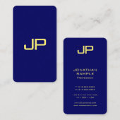 Moderne Template Imitate Gold Schriftart Navy Blue Visitenkarte (Vorne/Hinten)