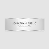 Moderne Template-Imitate Silver Customizable Namensschild (Vorderseite)