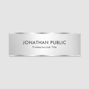 Moderne Template-Imitate Silver Customizable Namensschild