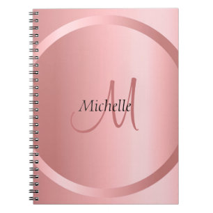 Moderne Template Rose Gold Elegant Mit Monogramm Notizblock