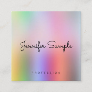 Moderne Template Typografie Script Rainbow Colors Quadratische Visitenkarte