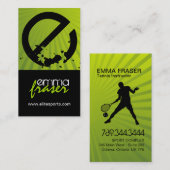 Moderne Tennis-Trainer-Visitenkarten Visitenkarte (Vorne/Hinten)