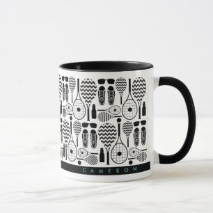 Moderne Tennisausrüstung und Zubehör Pattern Tasse