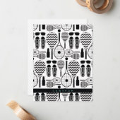 Moderne Tennisgeräte- und Zubehörmuster Mitteilungskarte (Vorderseite/Rückseite Beispiel)