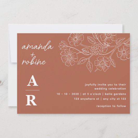 Moderne Teracota Einladung (Vorderseite)