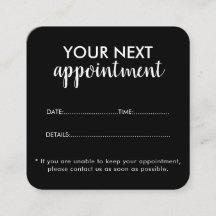 Moderne Terminerinnerungskarte für Salons