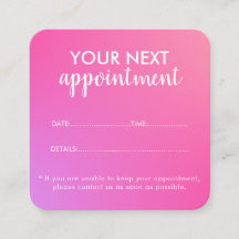Moderne Terminerinnerungskarte für Salons