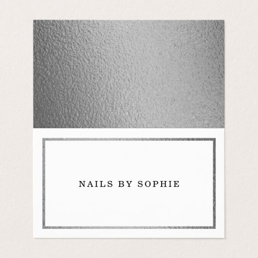 Moderne Terminologiekarte für den Silberstreifen Visitenkarten (Außenseite Aufgefaltet)