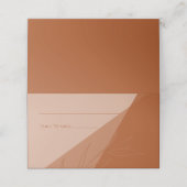 Moderne Terra Cotta Wedding Platzkarte (Außenseite Aufgefaltet)