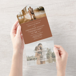 Moderne Terracotta 2 Foto UAWG Wedding All In One Einladung
